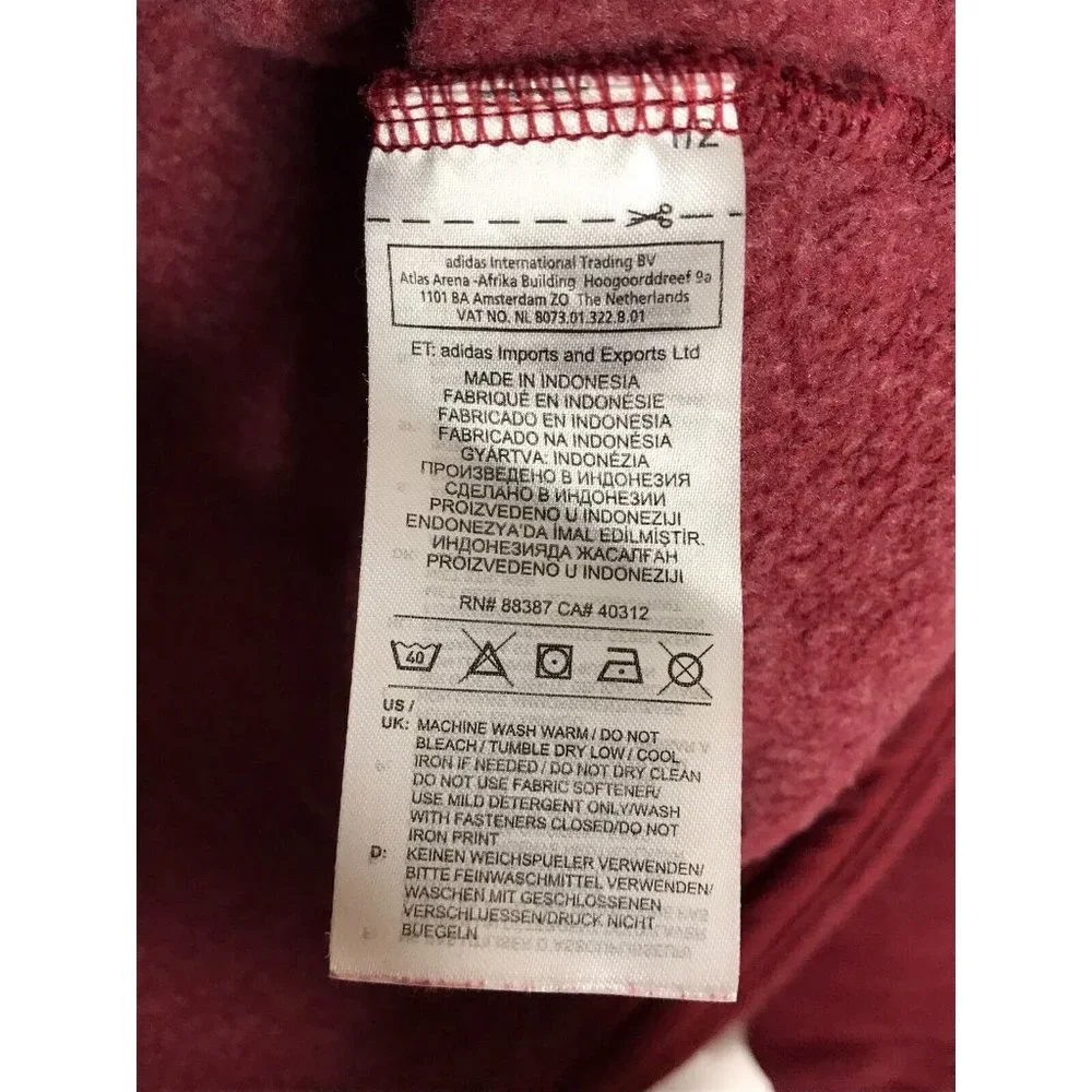 Adidas Women's Maroon Pink Pullover Women's Large Sweater